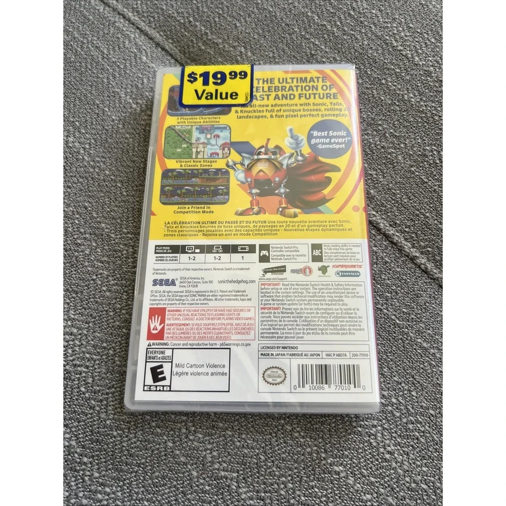 Sega Sonic Mania Nintendo Switch Brand New Sealed